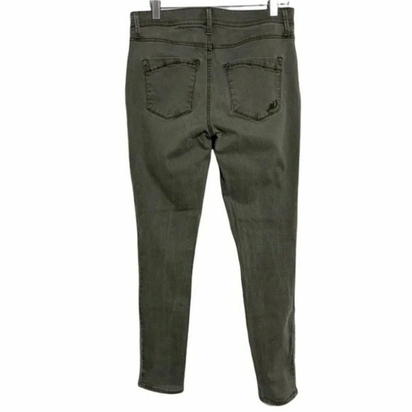Express mid rise women's 6R distressed green ankle pants office‎ career casual - Picture 3 of 6
